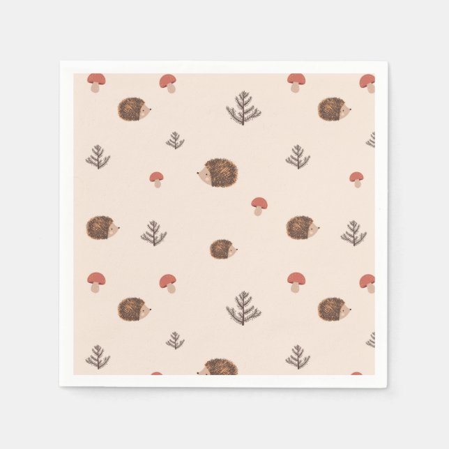 Guardanapo De Papel Pavimento e Padrões para Cogumelos (Frente)