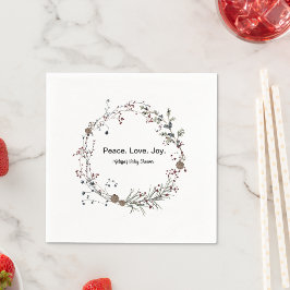 Guardanapo De Papel Paz amor joia winterberry rustic boho wilflower