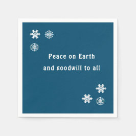 Guardanapo De Papel Paz na Terra Floco de Neve Azul Minimalista Napkin