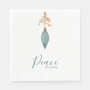 Guardanapo De Papel Paz na Terra Pintada Turquesa Watercolor
