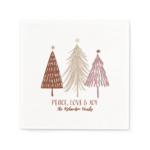 Peace, Love & Joy Christmas Festive Trees Holiday