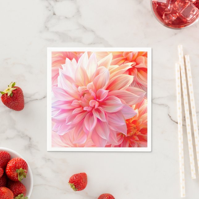 Guardanapo De Papel Peach Blush Dahlia Blossom (Insitu)