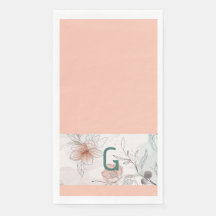 Peach floral Napkin