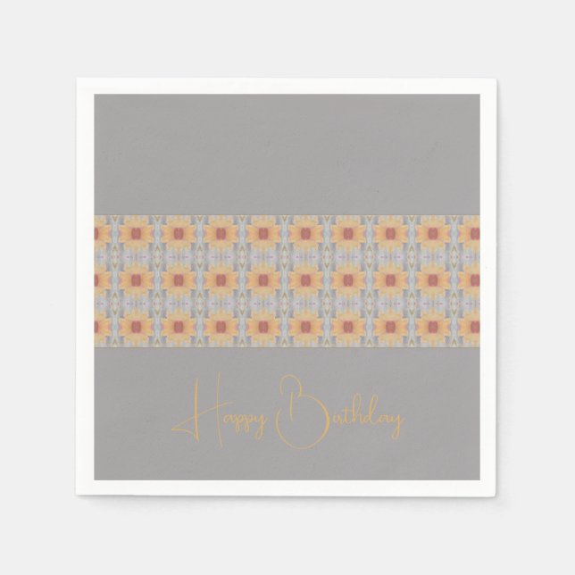 Guardanapo De Papel Peach Floral Patterno (Frente)