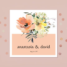 Peach Floral Wedkins