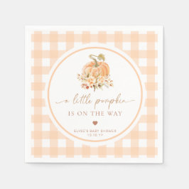 Guardanapo De Papel Peach Gingham Cai Um Pouco De Abóbora Está A Camin