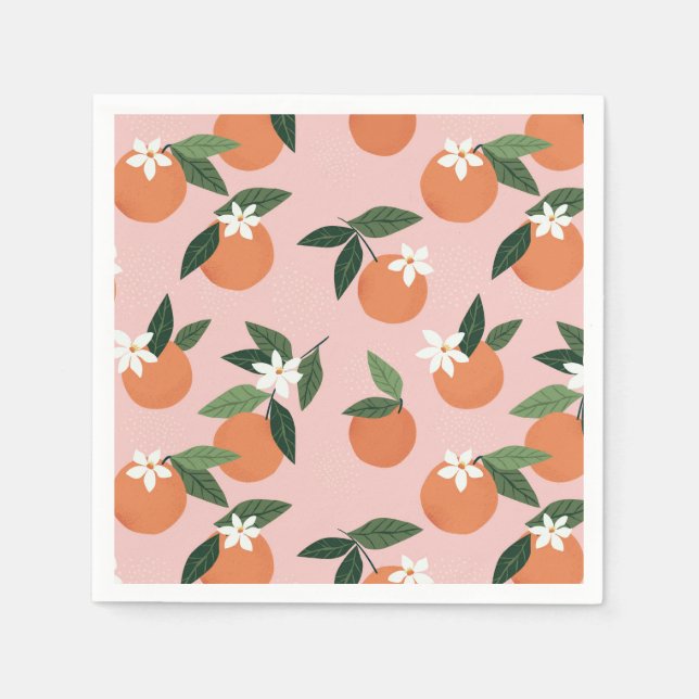Guardanapo De Papel Peach Orange Juice Patterno (Frente)