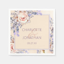 Peach - Papel Floral De Casamento De Pêssego Napki