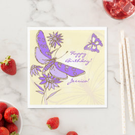 Guardanapo De Papel Peach Purple Butterfly Throw Pillow