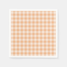 Peach White Checkered Gingham Patterno