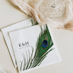 Guardanapo De Papel Peacock Feather Poise   Evento de Casamento