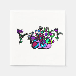 Guardanapo De Papel Peacock purple roses 