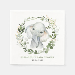Guardanapo De Papel Pêanut Doce Elefante Verde Botânico Bebê