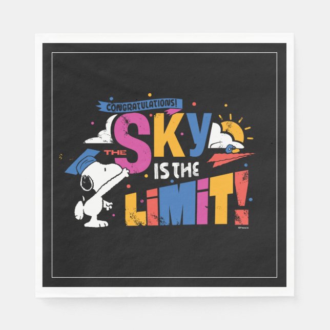 Guardanapo De Papel Peanuts Snoopy Sky Is The Limit Graduation (Frente)
