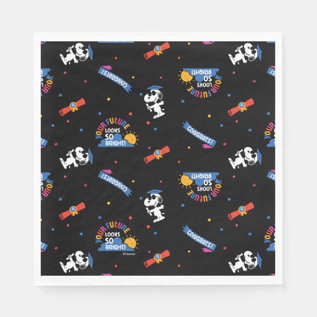 Guardanapo De Papel Peanuts Snoopy Your Future Looks Bright Graduation (Frente)