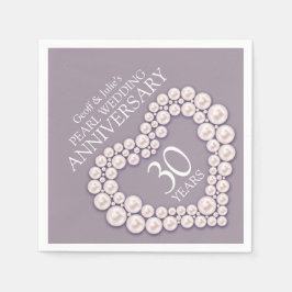 Guardanapo De Papel Pearl 30 Wedding Anniversário coração chamado guar
