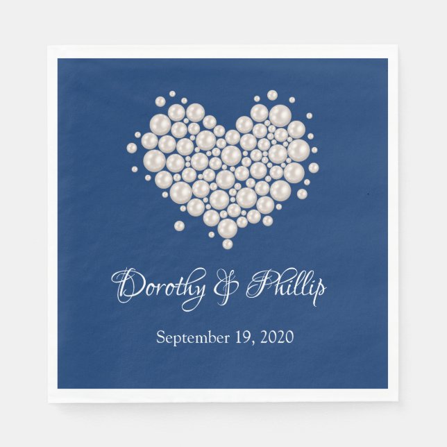 Guardanapo De Papel Pearl de Casamento Napkins (Frente)