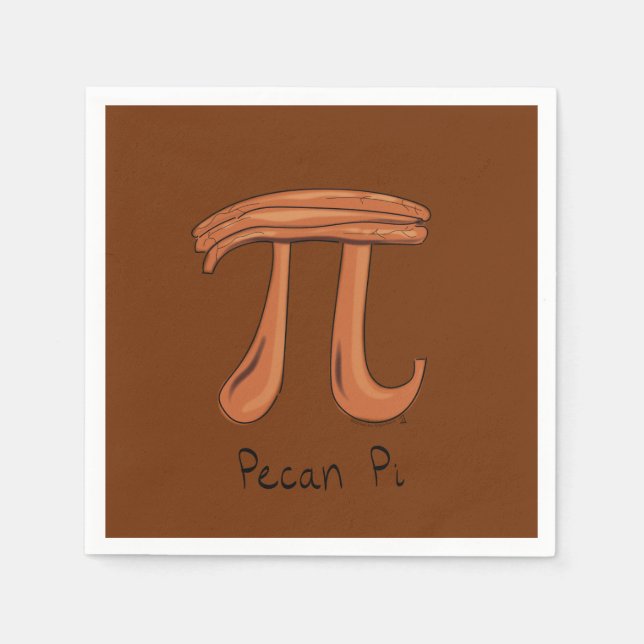 Guardanapo De Papel Pecan Pi Cute Math Pi Day Party Napkins (Frente)