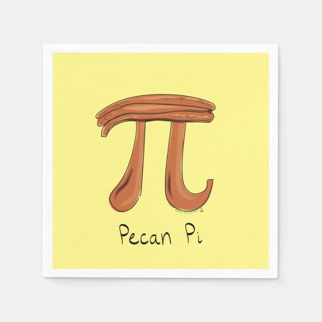 Guardanapo De Papel Pecan Pi Cute Math Pi Day Party Napkins (Frente)