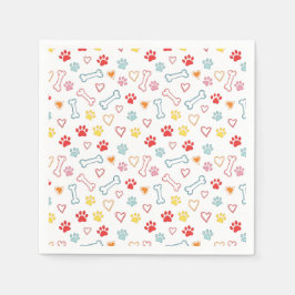 Guardanapo De Papel Peças Coloridas, Corações e Papéis de Doodle