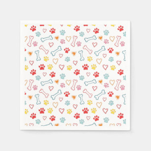 Guardanapo De Papel Peças Coloridas, Corações e Papéis de Doodle