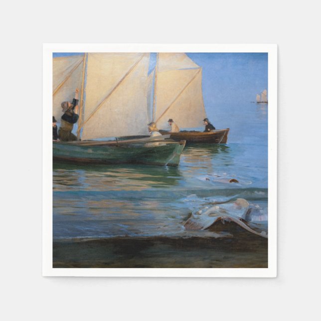 Guardanapo De Papel Peder Severin Kroyer - Barcos De Pesca (Frente)