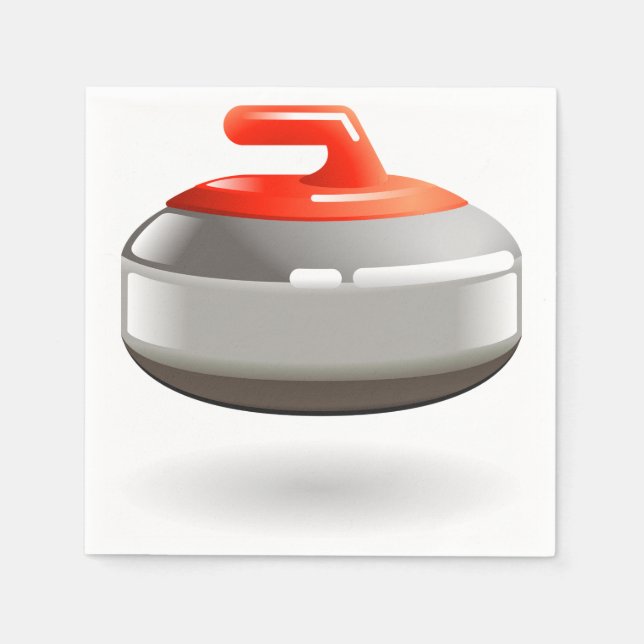 Guardanapo De Papel Pedra de Curling Vermelha Esportes de Inverno (Frente)