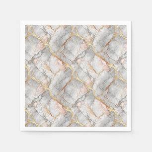 Guardanapo De Papel Pedra de Mármore Branco Real e Arte de Padrão de V