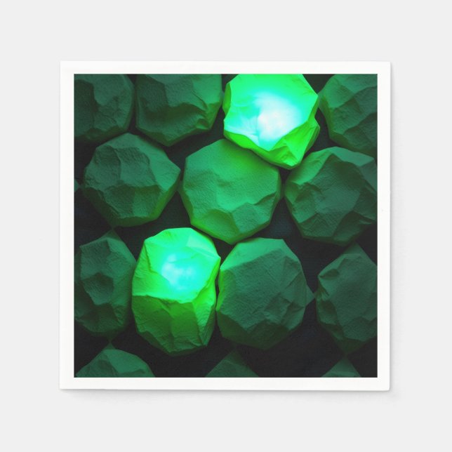 Guardanapo De Papel Pedras Esmeralda Verde (Frente)
