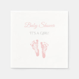 Guardanapo De Papel Pegadas cor-de-rosa com Precioso simples