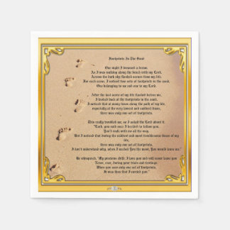 Guardanapo De Papel Pegadas De Guarda De Papel Na Areia