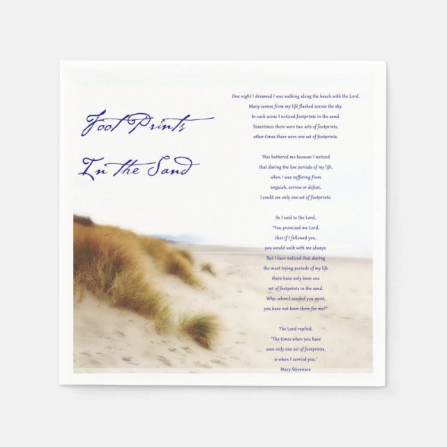 Guardanapo De Papel pegadas na areia (Frente)