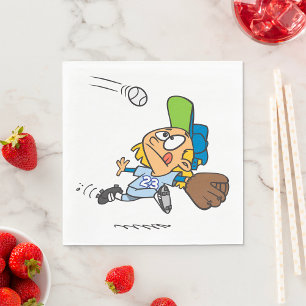 Guardanapo De Papel Pegando Um Beisebol