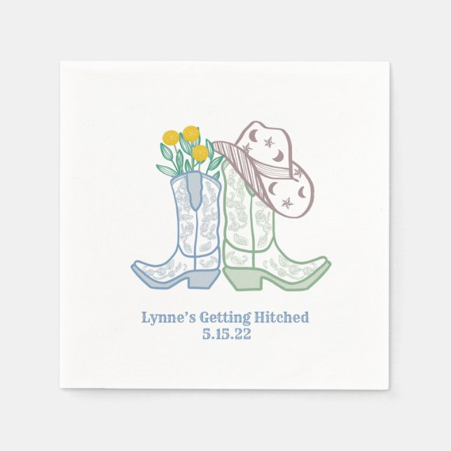 Guardanapo De Papel Pegando uma Bachelorette Rodeo Cowgirl (Frente)