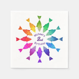 Guardanapo De Papel Peixe-arco-íris no oceano com um padrão colorido b