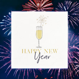 Guardanapo De Papel Peixe de ignição do champanhe do feliz ano novo