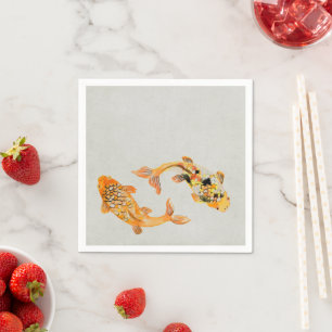 Guardanapo De Papel Peixe Koi Na moda Dourado