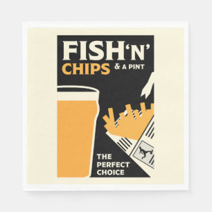 Guardanapo De Papel Peixes E Chips Britânicos
