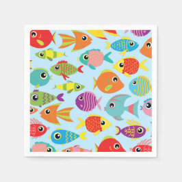 Guardanapo De Papel Peixes e primeiro aniversario de Aquário - Napkins