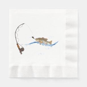 Guardanapo De Papel peixes na linha de pesca