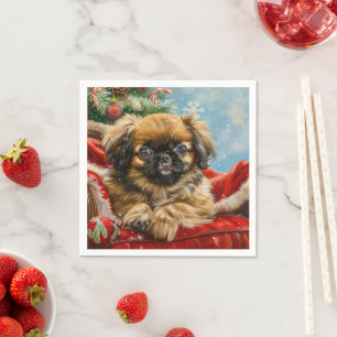 Guardanapo De Papel Pekingese Cachorro Natal Festivo