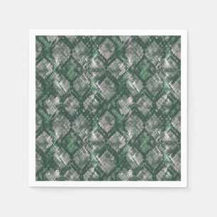 Guardanapo De Papel Pele de cobra imitação cinza, verde.