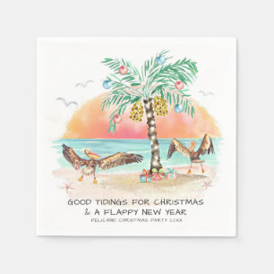 Guardanapo De Papel Pelican Palm Tree Funny Tropical Christmas Party