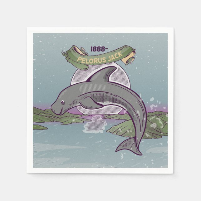 Guardanapo De Papel Pelorus Jack Dolphin Nova Zelândia (Frente)