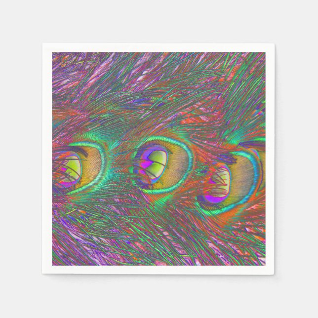 Guardanapo De Papel Penas de Natal Tinsel Peacock (Frente)