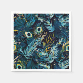 Guardanapo De Papel Penas de pântano, pretas, azuis e amarelas