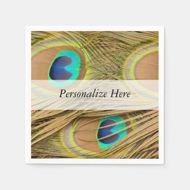 Guardanapo De Papel Penas de Peacock (Frente)