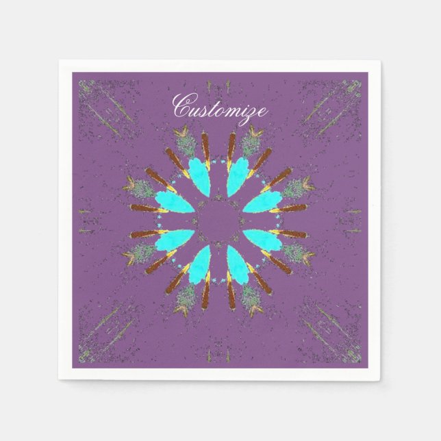 Guardanapo De Papel Penas de seta padrão de vara Thunder_Cove (Frente)