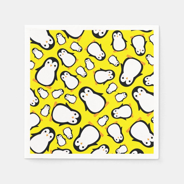 Guardanapo De Papel Penguin Cute Winter Party Napkins (Frente)
