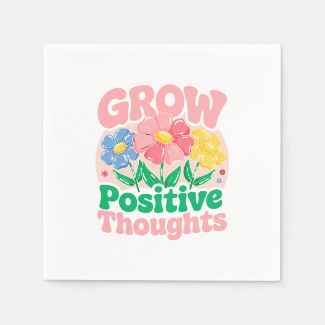 Guardanapo De Papel Pensamentos Positivos Crescentes - Inspiração Flor (Frente)